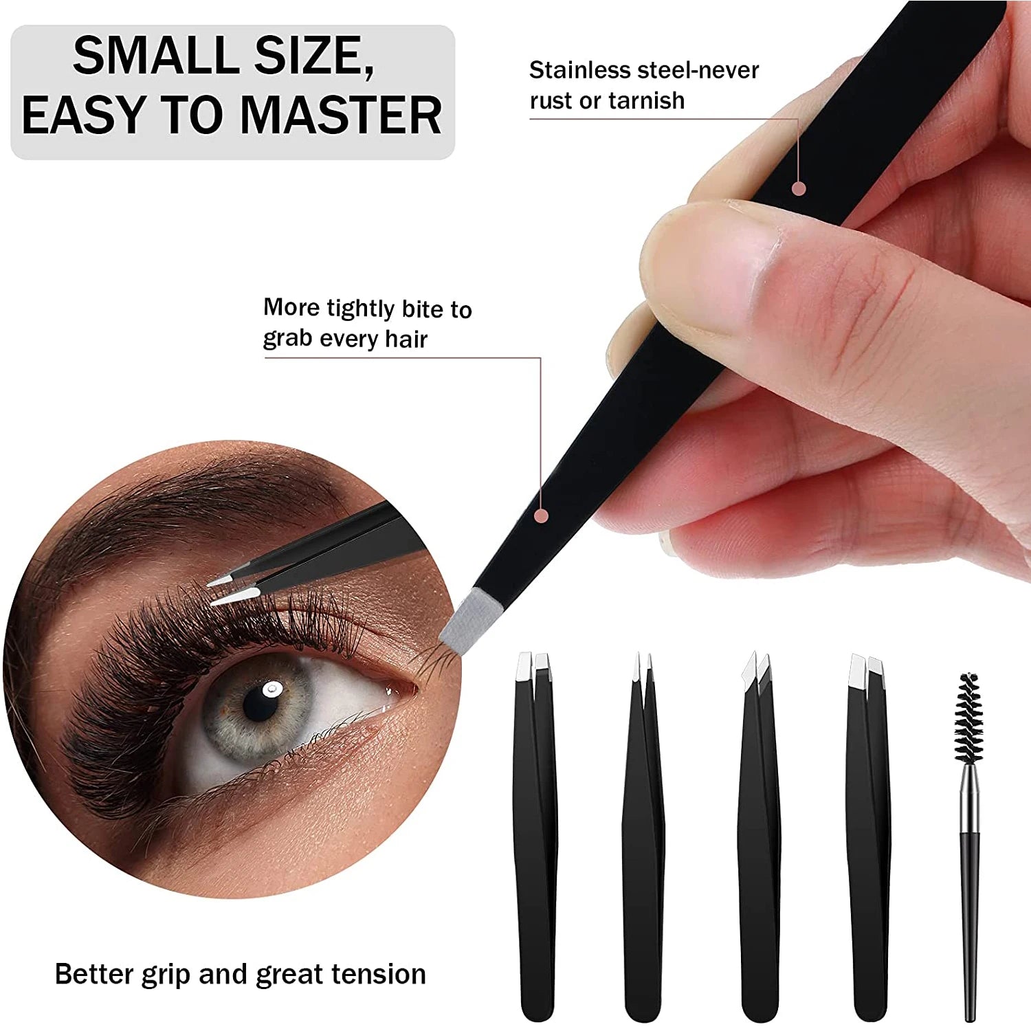 6-Pcs Eyebrow Tweezers Set