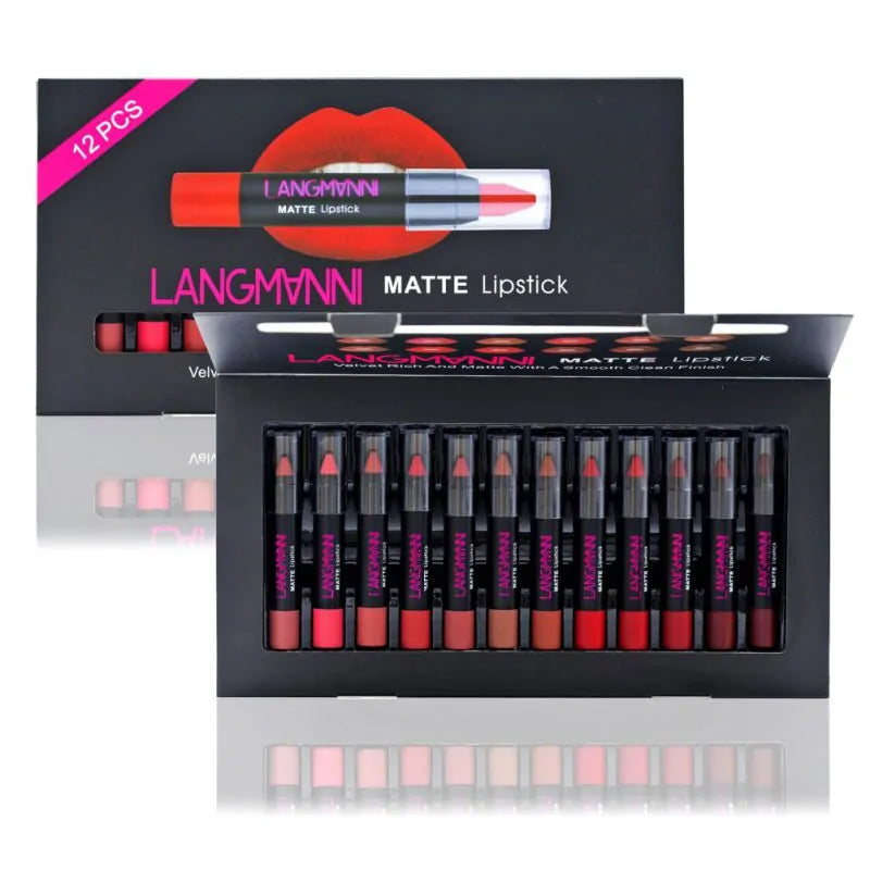 12-Pcs Matte Lipstick