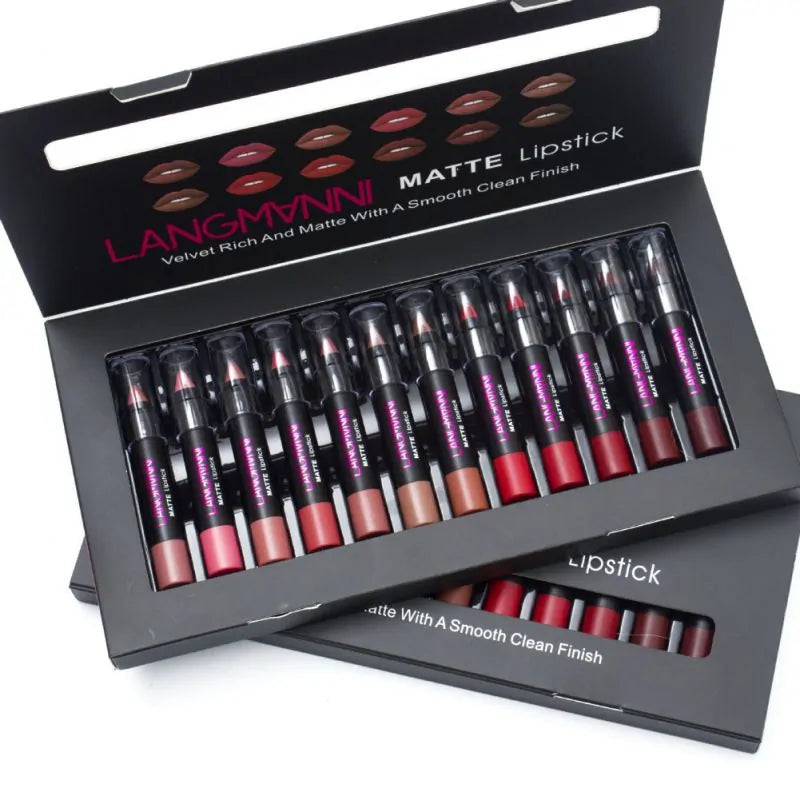 12-Pcs Matte Lipstick