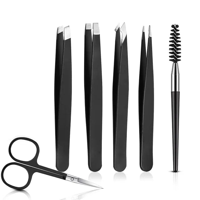 6-Pcs Eyebrow Tweezers Set