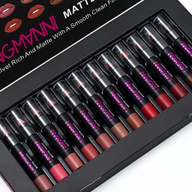 12-Pcs Matte Lipstick
